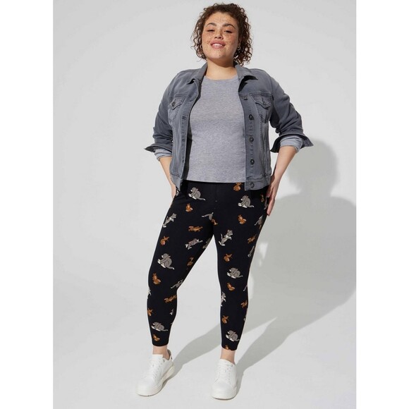NWT Tom & Jerry Crop Signature Waistband Premium Leggings Torrid Size Large - Picture 3 of 7